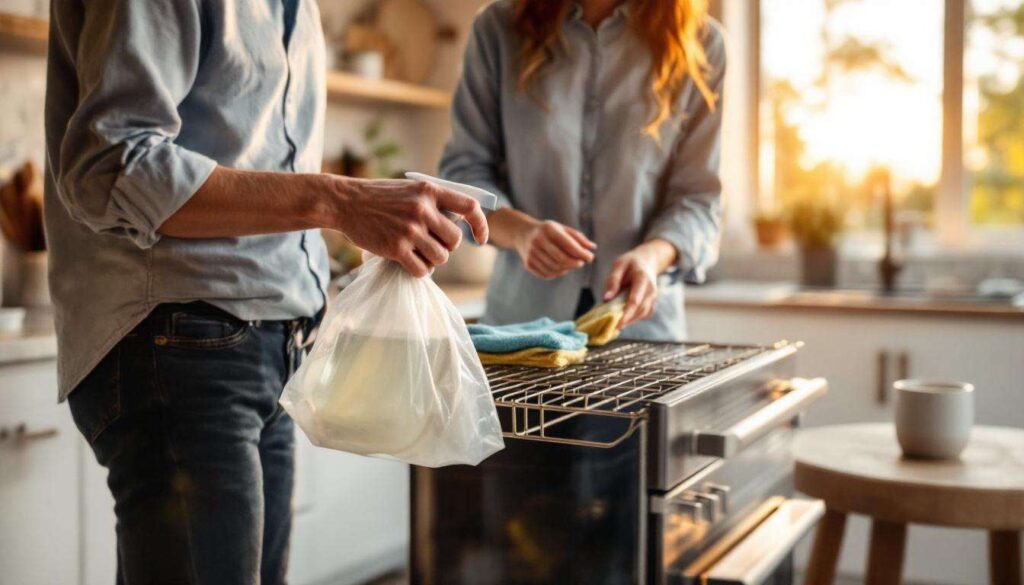 Backofen-Gitter reinigen wird mühelos: Ein Müllbeutel und dieses Hausmittel genügen völlig
