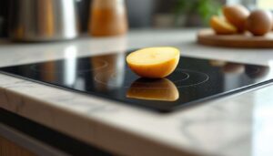 Eine halbe Kartoffel macht das Ceranfeld strahlend sauber – ganz ohne Kratzer